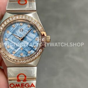 TW Factory Omega Constellation Quartz 131.25.28.60.99.001 27mm Diamond Bezel Half Rose Gold S (3) TW Factory Omega Constellation Quartz 131.25.28.60.99.001 27mm half rose gold diamond bezel diamond blue dial replica watch