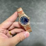TW Factory Omega Constellation Quartz 131.55.25.60.53.002 27mm Full Rose Gold Diamond Bezel Diamond Gypsophila Blue Dial