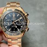 TW Factory Omega Seamaster Planet Ocean Chronograph 215.63.46.51.01.001 44.25mm full rose gold black dial replica watch