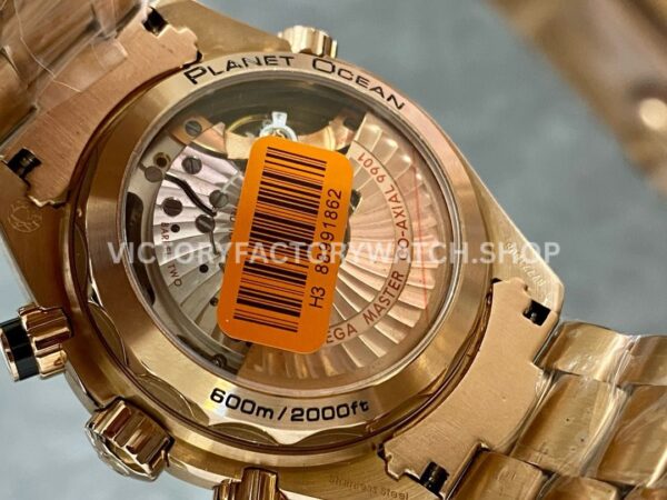 TW Factory Omega Seamaster Planet Ocean Chronograph 215.63.46.51.01.001 44.25mm Full Rose Gold Black Dial