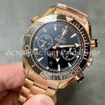 TW Factory Omega Seamaster Planet Ocean Chronograph 215.63.46.51.01.001 44.25mm Full Rose Gold Black Dial