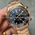 TW Factory Omega Seamaster Planet Ocean Chronograph 215.63.46.51.01.001 44.25mm Full Rose Gold Black Dial