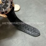 TW Factory Omega Seamaster Planet Ocean Chronograph 215.63.46.51.01.001 44.25mm Rose Gold Leather Strap Black Dial
