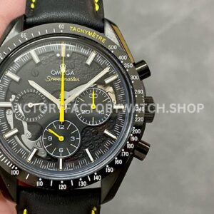 TW Factory Omega Speedmaster Dark Side Of The Moon Apollo 8 311.92.44.30.01.001 44.25mm ceramic leather strap black dial replica watch