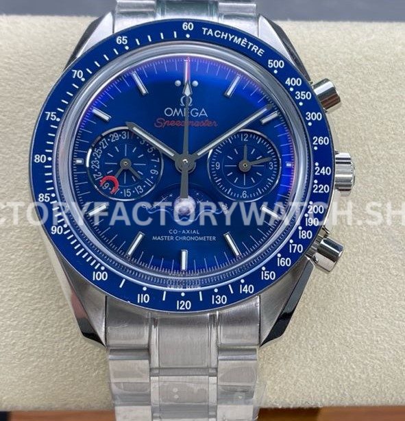 TW Factory Omega Speedmaster Moonphase 304.33.44.52.03.001 44.25mm Full Steel Blue Dial (6) TW Factory Omega Speedmaster Moonphase 304.33.44.52.03.001 44.25mm full steel blue dial replica watch