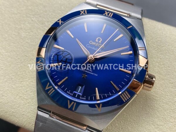 V+ Factory Omega Constellation 131.23.41.21.03.001 41mm Half Rose Gold Blue Ceramic Bezel Blue Dial (3) V+ Factory Omega Constellation 131.23.41.21.03.001 41mm Half Rose Gold Blue Ceramic Bezel Blue Dial