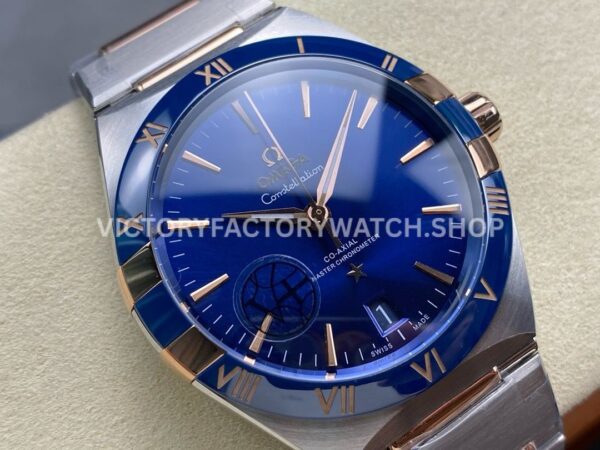 V+ Factory Omega Constellation 131.23.41.21.03.001 41mm Half Rose Gold Blue Ceramic Bezel Blue Dial (5) V+ Factory Omega Constellation 131.23.41.21.03.001 41mm Half Rose Gold Blue Ceramic Bezel Blue Dial