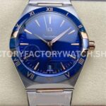 V+ Factory Omega Constellation 131.23.41.21.03.001 41mm Half Rose Gold Blue Ceramic Bezel Blue Dial (7) V+ Factory Omega Constellation 131.23.41.21.03.001 41mm half rose gold blue ceramic bezel blue dial replica watch