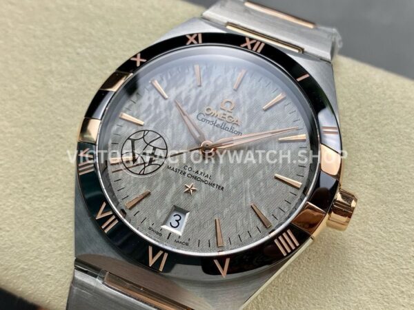 V+ Factory Omega Constellation 131.23.41.21.06.001 41mm Half Rose Gold Black Ceramic Bezel Grey Dial (6) V+ Factory Omega Constellation 131.23.41.21.06.001 41mm Half Rose Gold Black Ceramic Bezel Grey Dial