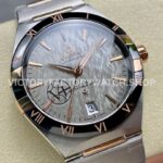 V+ Factory Omega Constellation 131.23.41.21.06.001 41mm Half Rose Gold Black Ceramic Bezel Grey Dial (8) V+ Factory Omega Constellation 131.23.41.21.06.001 41mm Half Rose Gold Black Ceramic Bezel Grey Dial