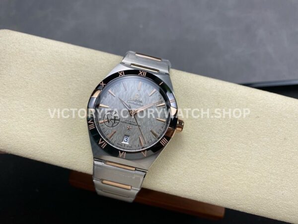 V+ Factory Omega Constellation 131.23.41.21.06.001 41mm Half Rose Gold Black Ceramic Bezel Grey Dial (9) V+ Factory Omega Constellation 131.23.41.21.06.001 41mm Half Rose Gold Black Ceramic Bezel Grey Dial