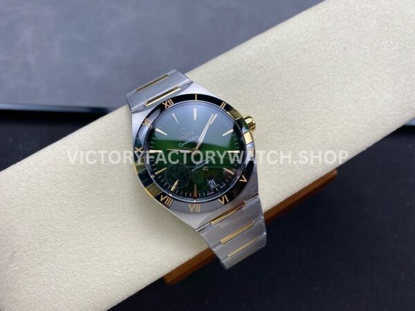 V+ Factory Omega Constellation 131.23.41.21.10.001 41mm Half Yellow Gold Black Ceramic Bezel Green Dial (2) V+ Factory Omega Constellation 131.23.41.21.10.001 41mm Half Yellow Gold Black Ceramic Bezel Green Dial