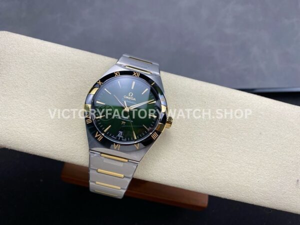 V+ Factory Omega Constellation 131.23.41.21.10.001 41mm Half Yellow Gold Black Ceramic Bezel Green Dial (8) V+ Factory Omega Constellation 131.23.41.21.10.001 41mm Half Yellow Gold Black Ceramic Bezel Green Dial