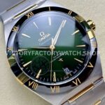 V+ Factory Omega Constellation 131.23.41.21.10.001 41mm Half Yellow Gold Black Ceramic Bezel Green Dial (9) V+ Factory Omega Constellation 131.23.41.21.10.001 41mm Half Yellow Gold Black Ceramic Bezel Green Dial