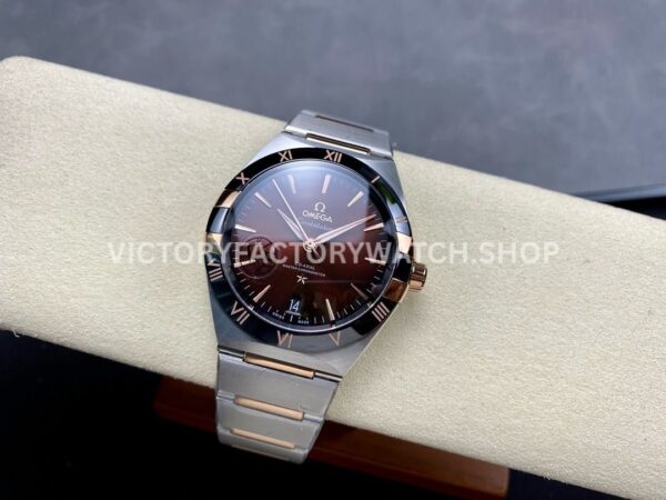 V+ Factory Omega Constellation 131.23.41.21.11.001 41mm Half Rose Gold Black Ceramic Bezel Red Dial (4) V+ Factory Omega Constellation 131.23.41.21.11.001 41mm Half Rose Gold Black Ceramic Bezel Red Dial
