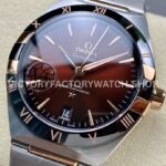 V+ Factory Omega Constellation 131.23.41.21.11.001 41mm Half Rose Gold Black Ceramic Bezel Red Dial (5) V+ Factory Omega Constellation 131.23.41.21.11.001 41mm Half Rose Gold Black Ceramic Bezel Red Dial