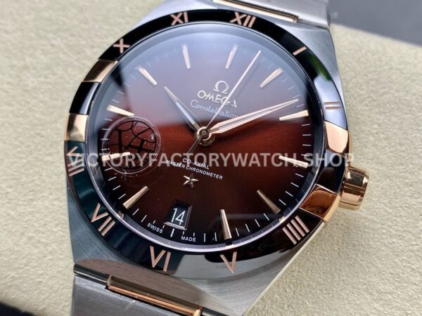 V+ Factory Omega Constellation 131.23.41.21.11.001 41mm Half Rose Gold Black Ceramic Bezel Red Dial (5) V+ Factory Omega Constellation 131.23.41.21.11.001 41mm Half Rose Gold Black Ceramic Bezel Red Dial