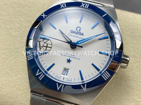 V+ Factory Omega Constellation 131.30.41.21.04.001 41mm Full Steel Blue Ceramic Bezel White Dial (1) V+ Factory Omega Constellation 131.30.41.21.04.001 41mm Full Steel Blue Ceramic Bezel White Dial