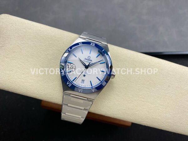 V+ Factory Omega Constellation 131.30.41.21.04.001 41mm Full Steel Blue Ceramic Bezel White Dial (4) V+ Factory Omega Constellation 131.30.41.21.04.001 41mm Full Steel Blue Ceramic Bezel White Dial