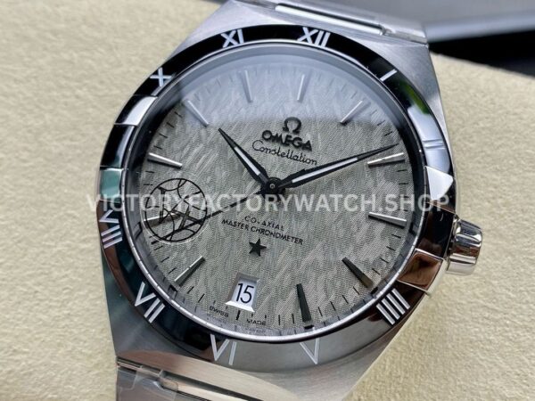 V+ Factory Omega Constellation 131.30.41.21.99.001 41mm Full Steel Black Ceramic Bezel Grey Dial