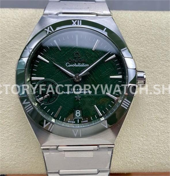 V+ Factory Omega Constellation 131.30.41.21.99.002 41mm Full Steel Green Ceramic Bezel Meteorites Green ( V+ Factory Omega Constellation 131.30.41.21.99.002 41mm full steel green ceramic bezel meteorites green dial replica watch