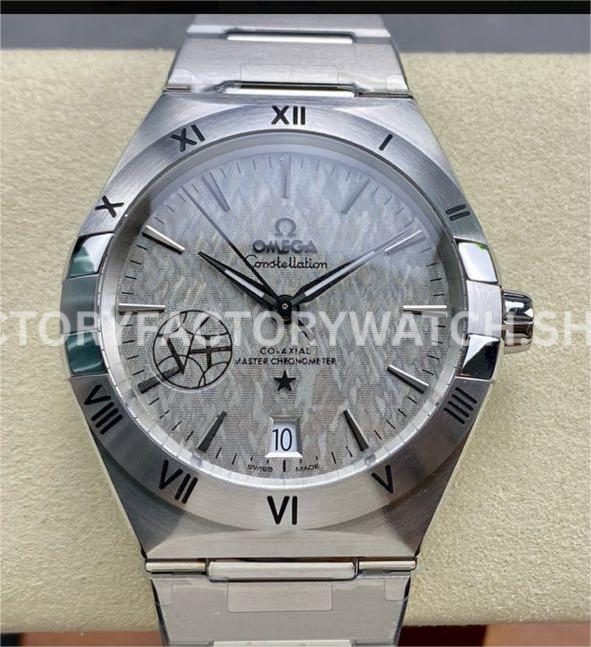 V+ Factory Omega Constellation 131.30.41.21.99.002 41mm Full Steel Silver Titanium Bezel Silver Dial (6) V+ Factory Omega Constellation 131.30.41.21.99.002 41mm full steel silver titanium bezel silver dial replica watch