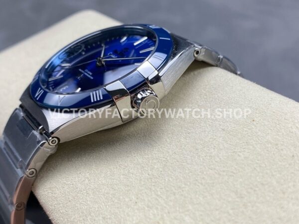 V+ Factory Omega Constellation 131.33.41.21.03.001 41mm Full Steel Blue Ceramic Bezel Blue Dial