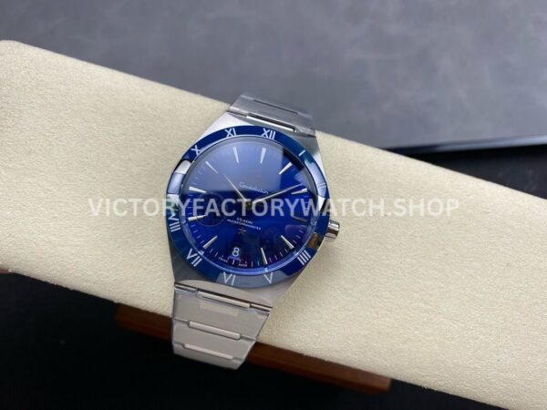 V+ Factory Omega Constellation 131.33.41.21.03.001 41mm Full Steel Blue Ceramic Bezel Blue Dial