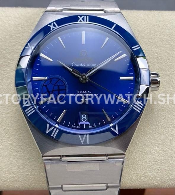V+ Factory Omega Constellation 131.33.41.21.03.001 41mm full steel blue ceramic bezel blue dial replica watch