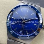 V+ Factory Omega Constellation 131.33.41.21.03.001 41mm Full Steel Blue Ceramic Bezel Blue Dial