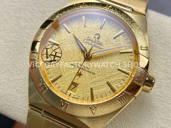 V+ Factory Omega Constellation 131.50.41.21.99.001 41mm Full Yellow Gold Ceramic Bezel Champagne Dial