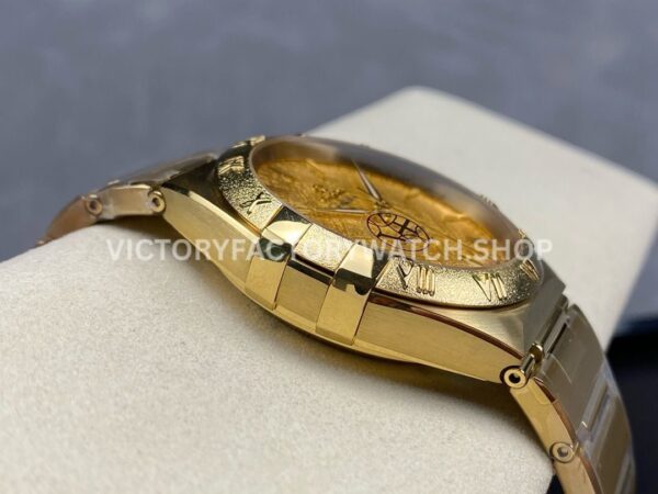 V+ Factory Omega Constellation 131.50.41.21.99.001 41mm Full Yellow Gold Ceramic Bezel Champagne Dial