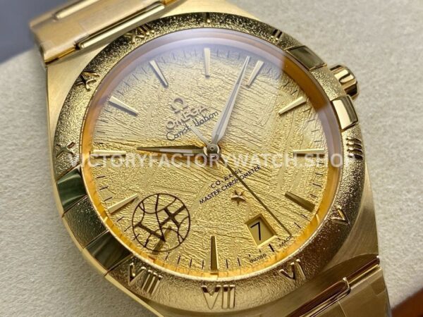 V+ Factory Omega Constellation 131.50.41.21.99.001 41mm Full Yellow Gold Ceramic Bezel Champagne Dial