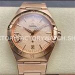 V+ Factory Omega Constellation 131.50.41.21.99.002 41mm full rose gold ceramic bezel champagne dial replica watch