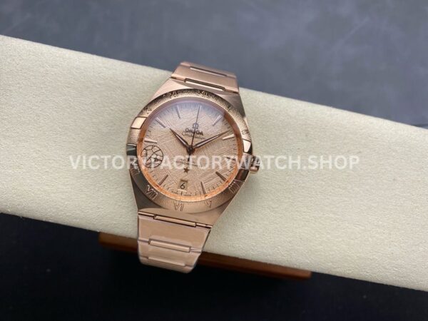 V+ Factory Omega Constellation 131.50.41.21.99.002 41mm Full Rose Gold Ceramic Bezel Champagne Dial