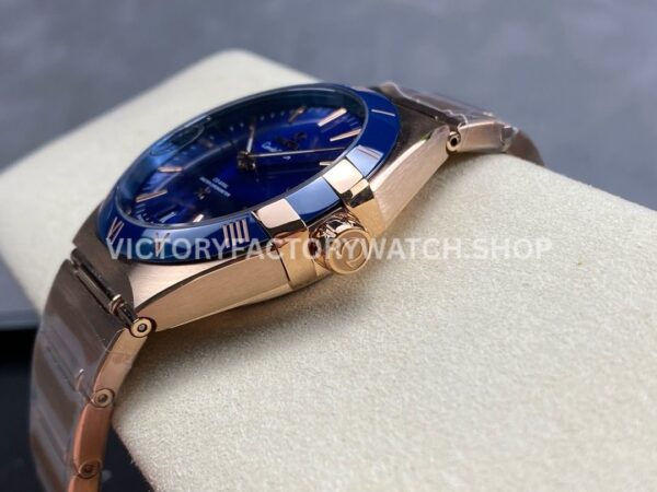 V+ Factory Omega Constellation 131.63.41.21.03.001 41mm Full Rose Gold Blue Ceramic Bezel Blue Dial