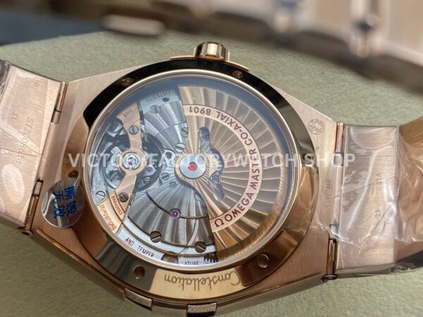 V+ Factory Omega Constellation 131.63.41.21.03.001 41mm Full Rose Gold Blue Ceramic Bezel Blue Dial