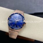 V+ Factory Omega Constellation 131.63.41.21.03.001 41mm Full Rose Gold Blue Ceramic Bezel Blue Dial