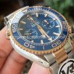VR Factory Omega Seamaster Planet Ocean Chronograph 215.20.46.51.03.001 45.5mm Half Rose Gold Blue Dial