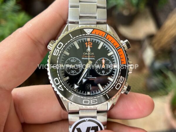 VR Factory Omega Seamaster Planet Ocean Chronograph 215.30.46.51.01.002 45.5mm full steel black dial replica watch