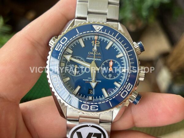 VR Factory Omega Seamaster Planet Ocean Chronograph 215.30.46.51.03.001 45 (6) VR Factory Omega Seamaster Planet Ocean Chronograph 215.30.46.51.03.001 45.5mm Full Steel Blue Dial