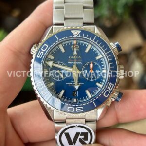 VR Factory Omega Seamaster Planet Ocean Chronograph 215.30.46.51.03.001 45 (8) VR Factory Omega Seamaster Planet Ocean Chronograph 215.30.46.51.03.001 45.5mm full steel blue dial replica watch