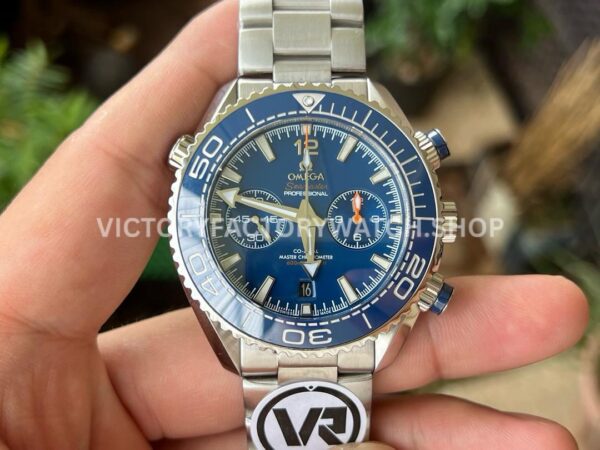 VR Factory Omega Seamaster Planet Ocean Chronograph 215.30.46.51.03.001 45 (8) VR Factory Omega Seamaster Planet Ocean Chronograph 215.30.46.51.03.001 45.5mm full steel blue dial replica watch