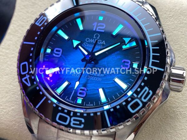 VR Factory Omega Seamaster Ultra Deep 6000M 215.30.46.21.03.002 45mm Arabic Numerals Planet Ocean Blue Dial