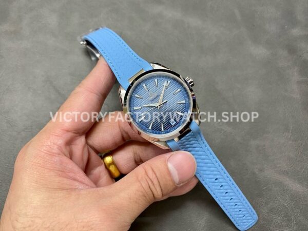 VS Factory Omega Seamaster Aqua Terra 150M 220.12.41.21.03.008 41mm Steel Light Rubber Strap Blue Dial