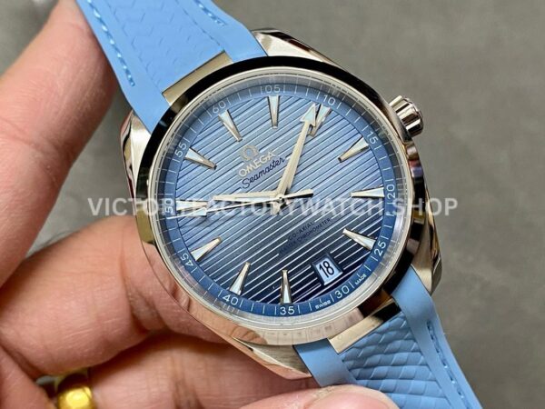 VS Factory Omega Seamaster Aqua Terra 150M 220.12.41.21.03.008 41mm Steel Light Rubber Strap Blue Dial
