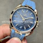 VS Factory Omega Seamaster Aqua Terra 150M 220.12.41.21.03.008 41mm Steel Light Rubber Strap Blue Dial