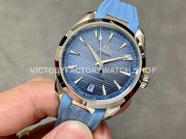 VS Factory Omega Seamaster Aqua Terra 150M 220.12.41.21.03.008 41mm Steel Light Rubber Strap Blue Dial