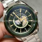 VS Factory Omega Seamaster Aqua Terra GMT Worldtimer 220.30.43.22.10.001 43mm Full Steel Olive Green Dial