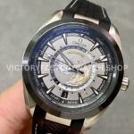 VS Factory Omega Seamaster Aqua Terra Worldtimer 220.92.43.22.99.001 43mm Titanium Black Rubber Strap Grey Dial